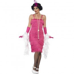 Women Costumes 1920s womens costume Long Flapper Costume Pink Fancy dress for Carnival Party