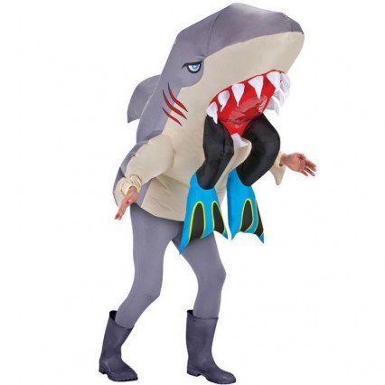 Inflatable Costumes Wholesale Man Eating Shark Halloween Inflatable Costumes for Party