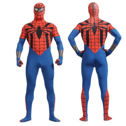 Superhero Comic Costumes Wholesale Blue Red with Black Spider Cosplay Superhero Lycra Spandex Zentai Suit Halloween from China Manufacturer Directly