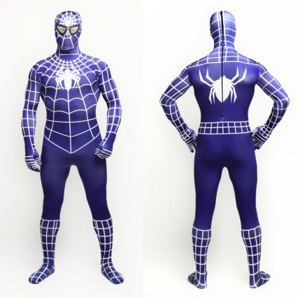 Superhero Comic Costumes Wholesale Halloween Spiderman Dark Blue with White Spider Lycra Bodysuit Halloween from China Manufacturer Directly Superhero Comic Costumes Wholesale Halloween Spiderman Dark Blue with White Spider Lycra Bodysuit Halloween from China Manufacturer Directly