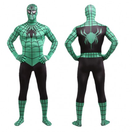Superhero Comic Costumes Wholesale Green Lycra Black Striped Zentai Suit Inspired Spiderman Halloween Costume from China Manufacturer Directly Superhero Comic Costumes Wholesale Green Lycra Black Striped Zentai Suit Inspired Spiderman Halloween Costume from China Manufacturer Directly