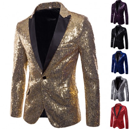 1960s Costumes Wholesale Gold Sequins Mens Jacket from China Manufacturer Directly 1960s Costumes Wholesale Gold Sequins Mens Jacket from China Manufacturer Directly