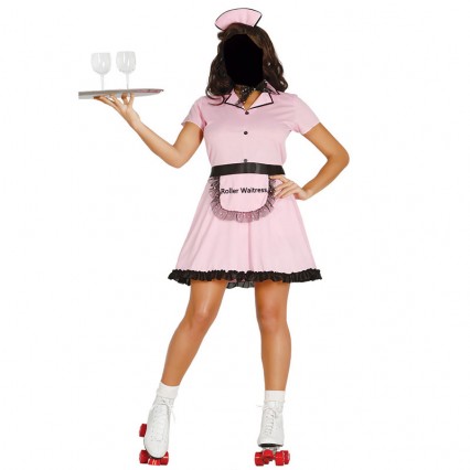 Women Costumes 1950s Womens Costume 50s Roller Waitress Costume for Carnival Party Women Costumes 1950s Womens Costume 50s Roller Waitress Costume for Carnival Party