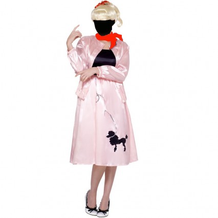 Women Costumes 1950s Womens Costume Grease Poodle Costume Pink for Carnival Party Women Costumes 1950s Womens Costume Grease Poodle Costume Pink for Carnival Party