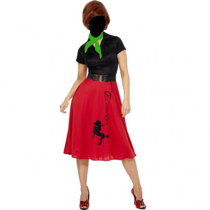 Women Costumes 1950s Womens Costume Poodle Costume Red for Carnival Party Women Costumes 1950s Womens Costume Poodle Costume Red for Carnival Party