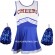 Cheerleader Fancy Dress Outfit Uniform High School Musical Costume With Pom Poms Blue