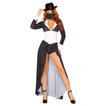 Halloween Sexy Lingerie Costumes Wholesale Mafia Mama Costume with Face Mask Halloween Sexy Lingerie Costumes Wholesale Mafia Mama Costume with Face Mask