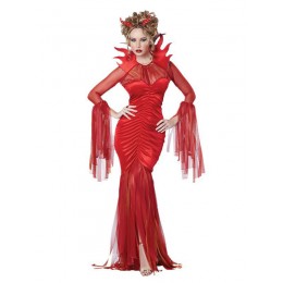 Halloween Devil Costumes For Women Red Sexy Dress Headwear Polyester Holidays Costumes