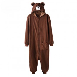 Animal Onesie Plus Size XXL Bear Kigurumis 150-190 cm Adult Women Men Pajama Sleep Overall Polar Fleece Zipper Jumpsuit