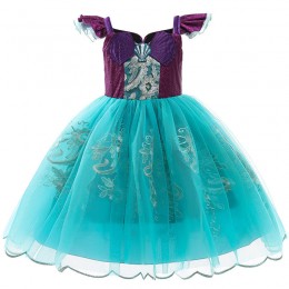 Girls Little Mermaid Ariel Princess Dress Halloween Fancy Costume Kids Baby Girl Carnival Birthday Party Clothes Summer Dress Up 3 - 14 pieces