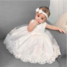 Baige Hot new products kid clothes flower Birthday Children Baby Girls Party Dress Design