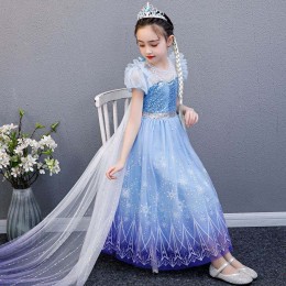 BAIGE New Designs Movie Role Play Girl Fancy Halloween Party Cosplay Anna Elsa Princess Dresses Costume