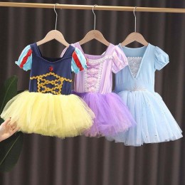 Children Elsa Anna Rapunzel Snow White Tutu Dress Princess Costume Kids Girl Performance Dance Leotard Ballet Baby Girls Dress