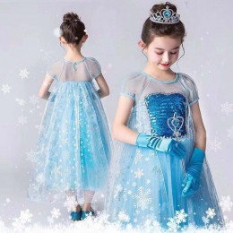 Girl Dress Princess Elsa in Frore Fancy girl dress lace Queen dress Costume