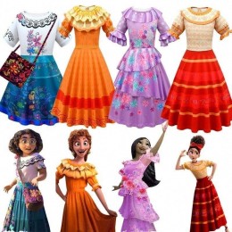 Halloween Princess Dress Encanto Mirabel Luisa Cosplay Costume Girl Party Dress With Bag
