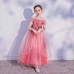 High Quality Baby Frock Designs Boutique Girl's Grown Dress Western Style For Kids Evening Party Girl Dress LP-213