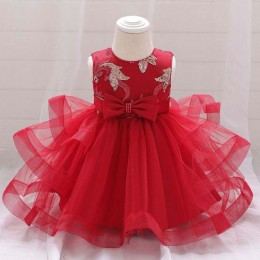 2021Summer New Girls 2-6 Years Toddler Party Wear Infant Princess Spanish Birthday Lace Children Dresses With Bow Waistl L1929XZ