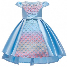 BAIGE New Design Kids Sequined Bow Girl Frock Girls Party Dresses Beautiful Princess Dress