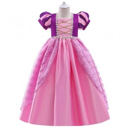 BAIGE New Kids Halloween Costumes Girl Purple Rapunzel Sofia Snow Queen Cosplay Princess Dress