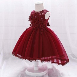 BAIGE Wholesale Girls Wear Clothes Kids New Trailing Dress Design Baby Party Gown T1938XZ