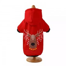 Amazon Hot Sale Printed Christmas Pet Clothes Warm Comfortable Dog Hoodie