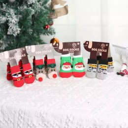 Amazon Hot sale Warm Breathable Foot Cover Knitted Christmas dog socks