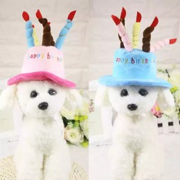 High Quality Adorable Comfortable Pet Cat Birthday Caps Birthday Party Cake Candles Hat for dog