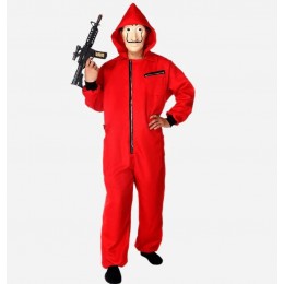 Money Heist Dali Unisex Red Hooded Jumpsuits Cosplay Costume Film Tv Movie Halloween Costume  Money Heist Dali Unisex Red Hooded Jumpsuits Cosplay Costume Film Tv Movie Halloween Costume