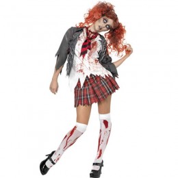 Women Halloween Costumes Zombie School Girl Costume ARZC011 Gray White Red Mixed with Size XS-XXXL Available  Women Halloween Costumes Zombie School Girl Costume ARZC011 Gray White Red Mixed with Size XS-XXXL Available