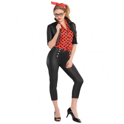 Women Costumes 1950s Womens Costume Rockin Rebel Costume for Carnival Party Women Costumes 1950s Womens Costume Rockin Rebel Costume for Carnival Party
