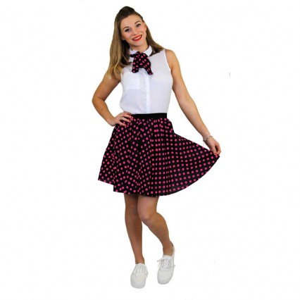 Women Costumes 1950s Womens Costume Short Polka Dot 1950s Skirt and Scarf Set for Carnival Party Women Costumes 1950s Womens Costume Short Polka Dot 1950s Skirt and Scarf Set for Carnival Party