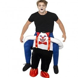 Ride On Costumes Wholesale Men Halloween Sinister Clown Costume Carry Me Mascot Fancy Dress for Party  Ride On Costumes Wholesale Men Halloween Sinister Clown Costume Carry Me Mascot Fancy Dress for Party