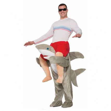Ride On Costumes Wholesale White Gray Mens Ride on Shark Costumes Carry Me Mascot Fancy Dress for Party