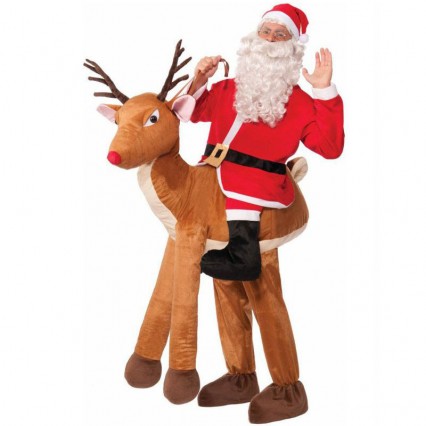 Ride On Costumes Wholesale Mens Santa Ride-A-Reindeer Costume Carry Me Mascot Fancy Dress for Party Ride On Costumes Wholesale Mens Santa Ride-A-Reindeer Costume Carry Me Mascot Fancy Dress for Party