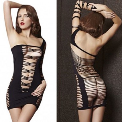 Sexy Lingerie Wholesale Babydoll Teddy Sexy One-sleeved Tempting Mini Chemise Dress Black One Size Sexy Lingerie Wholesale Babydoll Teddy Sexy One-sleeved Tempting Mini Chemise Dress Black One Size