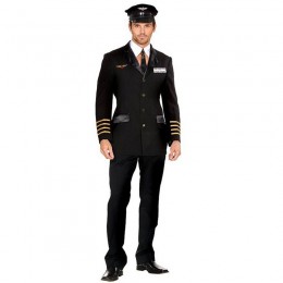 Events Occasions Costumes Wholesale In The Sky Black Pilot Captain Mens Costume Wholesale from China Manufacturer Directly