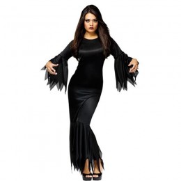 Halloween Scary Costumes Wholesale Addams Family Madam Morticia Womens Costume Wholesale from China Manufacturer Directly