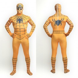 Superhero Comic Costumes Wholesale Halloween Orange Spandex Lycra Bodysuit Inspired by Spiderman Halloween from China Manufacturer Directly