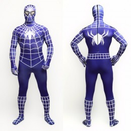 Superhero Comic Costumes Wholesale Halloween Spiderman Dark Blue with White Spider Lycra Bodysuit Halloween from China Manufacturer Directly  Superhero Comic Costumes Wholesale Halloween Spiderman Dark Blue with White Spider Lycra Bodysuit Halloween from China Manufacturer Directly