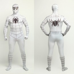 Superhero Comic Costumes Wholesale Halloween White Lycra Spandex Bodysuit Inspired by Spiderman Halloween from China Manufacturer Directly  Superhero Comic Costumes Wholesale Halloween White Lycra Spandex Bodysuit Inspired by Spiderman Halloween from China Manufacturer Directly