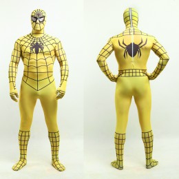 Superhero Comic Costumes Wholesale Halloween Yellow Lycra Spandex Black Stripes Zentai Suit Inspired by Spiderman Halloween from China Manufacturer Directly  Superhero Comic Costumes Wholesale Halloween Yellow Lycra Spandex Black Stripes Zentai Suit Inspired by Spiderman Halloween from China Manufacturer Directly