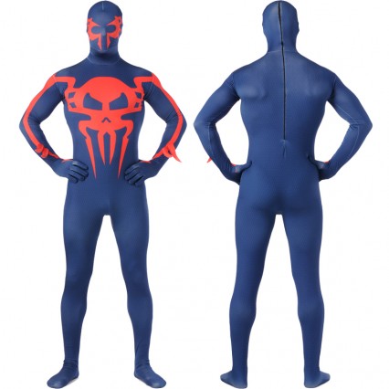 Superhero Comic Costumes Wholesale Dark Blue Lycra Spandex with red spider Zentai Suit Inspired by Spiderman Halloween Costumes from China Manufacturer Directly