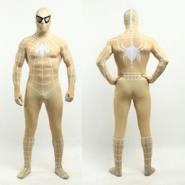 Superhero Comic Costumes Wholesale Halloween Golden Lycra Spandex White Stripe Zentai Suit Inspired by Spiderman Halloween from China Manufacturer Directly  Superhero Comic Costumes Wholesale Halloween Golden Lycra Spandex White Stripe Zentai Suit Inspired by Spiderman Halloween from China Manufacturer Directly