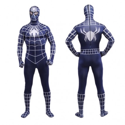 Superhero Comic Costumes Wholesale Navy Blue Spiderman Zentai Suit Halloween Lycra Spandex Super Hero Costume Halloween from China Manufacturer Directly