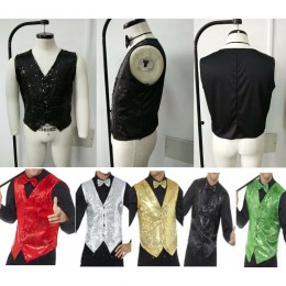 1920s Costumes Wholesale Sequin Waistcoat Casino Mens Showtime Costumes Supplier from China Manufacturer Directly