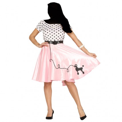 Women Costumes 1950s Womens Costume 50s Pink Poodle Girl for Carnival Party Women Costumes 1950s Womens Costume 50s Pink Poodle Girl for Carnival Party