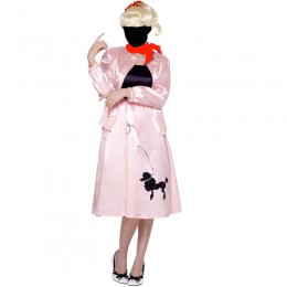 Women Costumes 1950s Womens Costume Grease Poodle Costume Pink for Carnival Party  Women Costumes 1950s Womens Costume Grease Poodle Costume Pink for Carnival Party