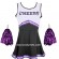 Cheerleader Fancy Dress Outfit Uniform High School Musical Costume With Pom Poms Black