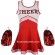 Cheerleader Fancy Dress Outfit Uniform High School Musical Costume With Pom Poms Red