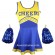 Cheerleader Fancy Dress Outfit Uniform High School Musical Costume With Pom Poms Yellow